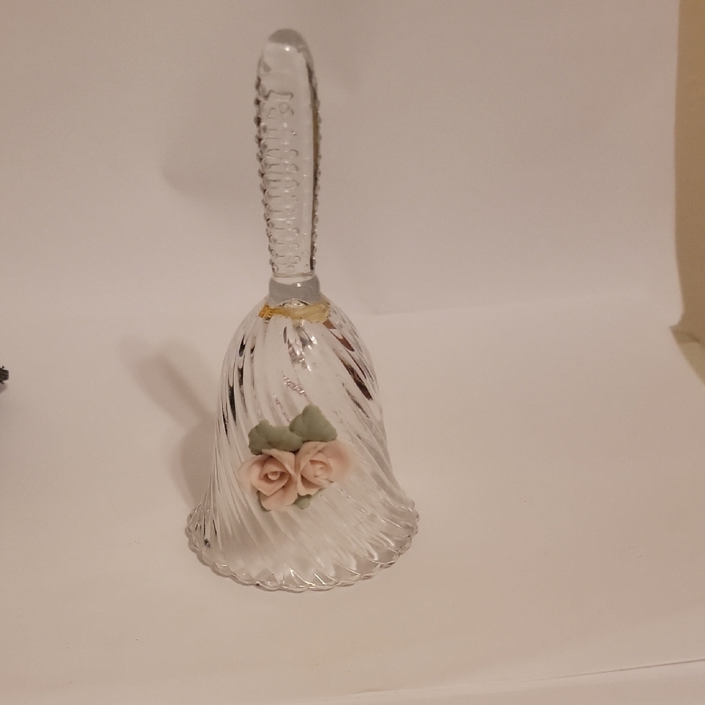 Elegant Crystal Bell with Floral Accents